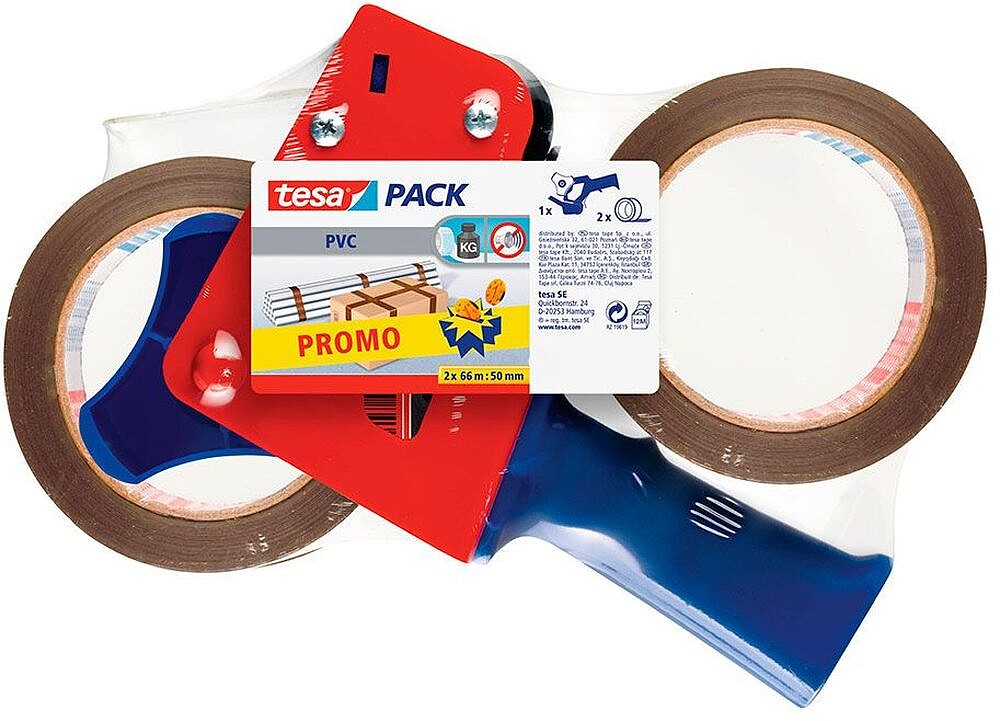 Porta-Rolo para Embalagem Tesa para Rolos de 66MTX 50MM - 2 Rolos Fita Morron 57455-00001-00
