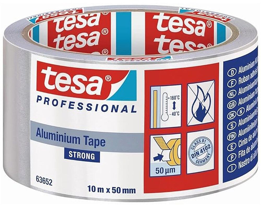 Cinta de Alumínio Universal. 50 Micras 10m x 50mm com Protector 63632 Tesa G-47264
