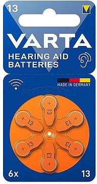 G-38198 : 38198 PILHA PARA AUDÍFONOS VARTA PILHAS PARA APARELHOS ACÚSTICOS 13 (BLISTER 6 UNID.)