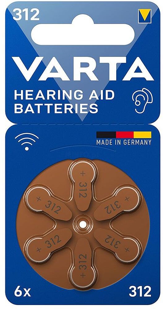 Pilhas para Auriculares Varta 312 (Blister com 6 Unidades)