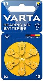 PILHAS PARA AURICULARES VARTA 10 (BLISTER 6 UNIDADES)