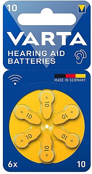 PILHAS PARA AURICULARES VARTA 10 (BLISTER 6 UNIDADES)