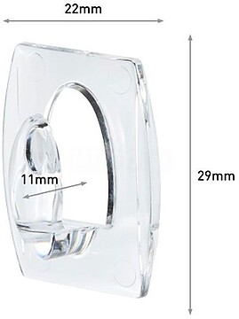 CO7100127363 Conjunto Mini de 6 Ganchos - 8 Fitas Adesivas - Suportam até 225G - Cor Transparente
