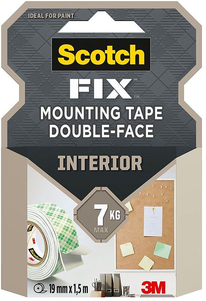 Fita de Fixação Scotch-Fix para Interior Dupla Face - 19 mm x 1,5m - Cor Branca SC7100263303