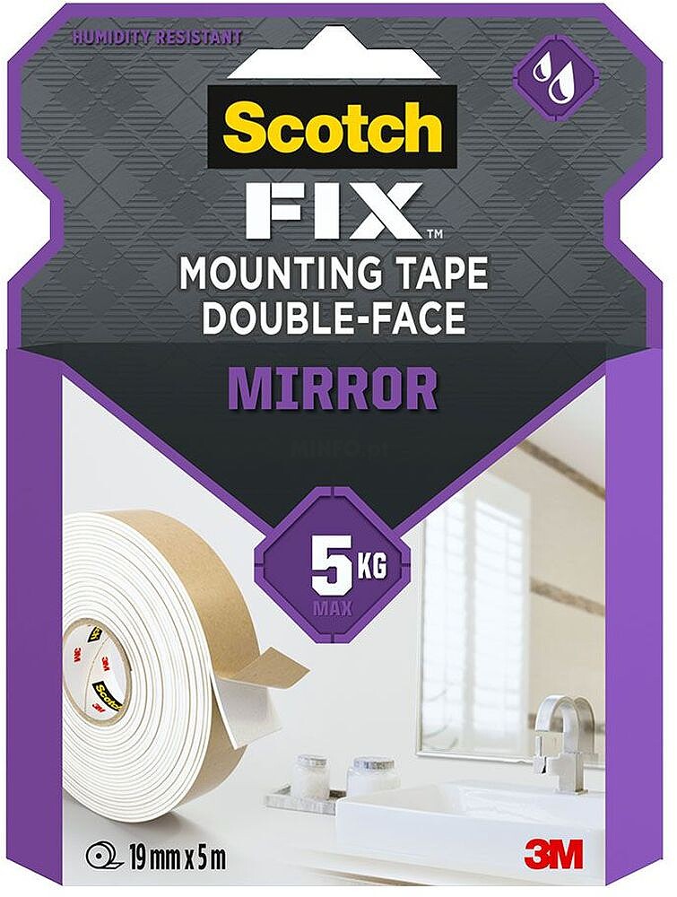 Fita Dupla-Face Scotch-Fix para Espelhos - 19mm x 5m - Cor Branca SC7100263202