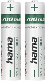 Pilhas Recarregáveis AAA 1.2V 700mAh Hama 2un Pilhas Recarr...