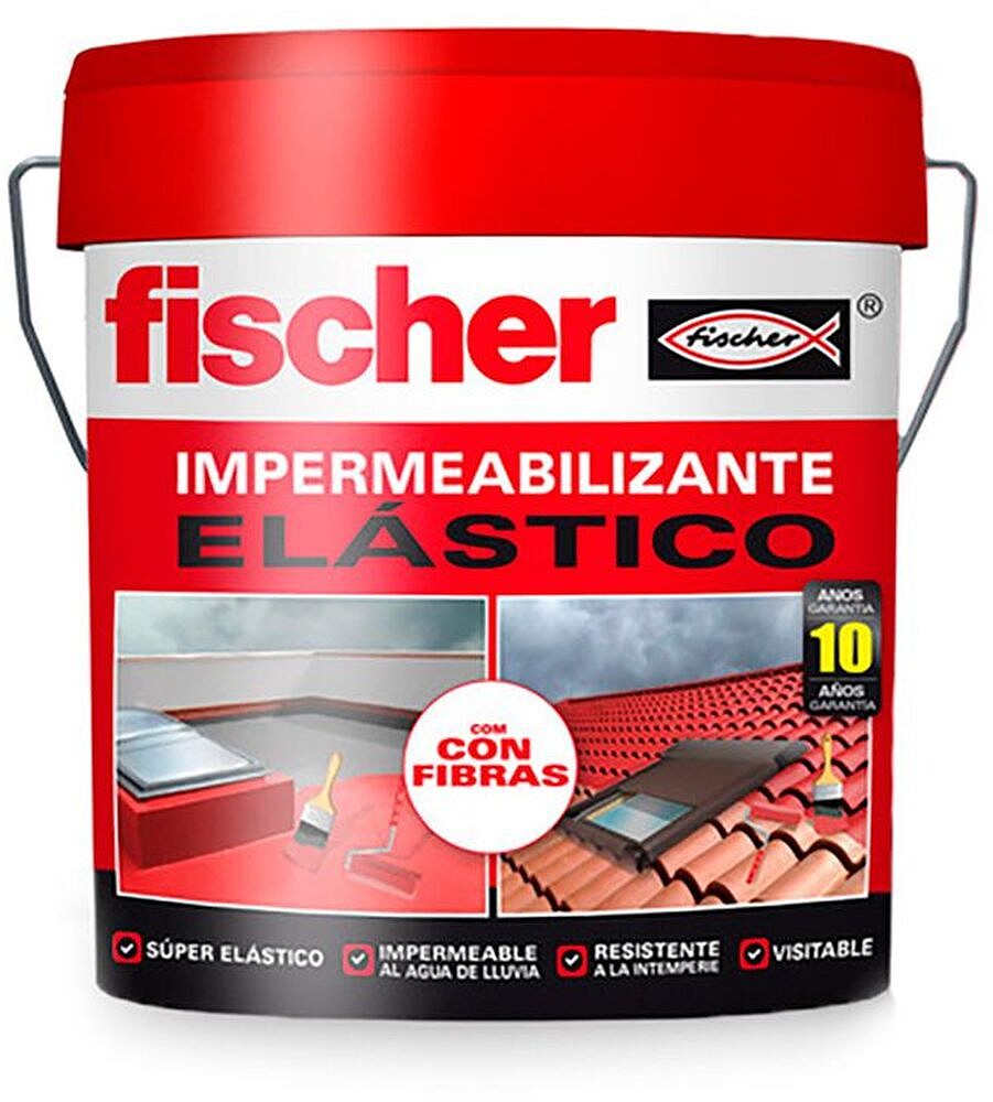 Impermeabilizante 4L Cinza com Fibras Fischer 96266