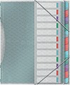 Esselte Colour’Breeze Classificador com 12 Divisórias Multicolor - Para Formato A4 - 3 Divisórias na Contracapa - Polipropileno em Relevo - Fecho com Borracha Elástica - Cor Translúcida 626256