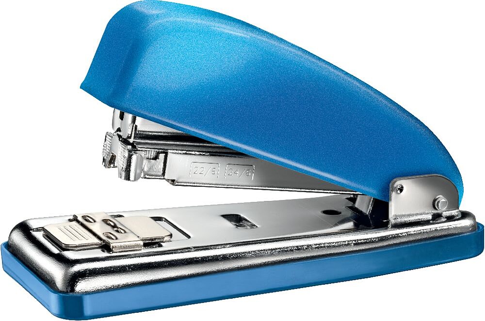 Petrus 226 WOW Agrafador Metálico + Caixa de 200 Agrafos - Até 30 Folhas - Grampeamento Fechado, Aberto e Prendido - Cor Azul Metalizado 626511