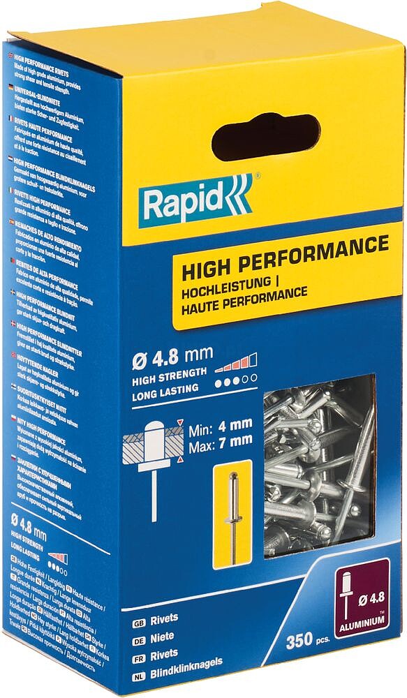 Caixa 350 Remaches Ø4.8X10mm - Alto Desempenho 5001435 Rapid G-19832