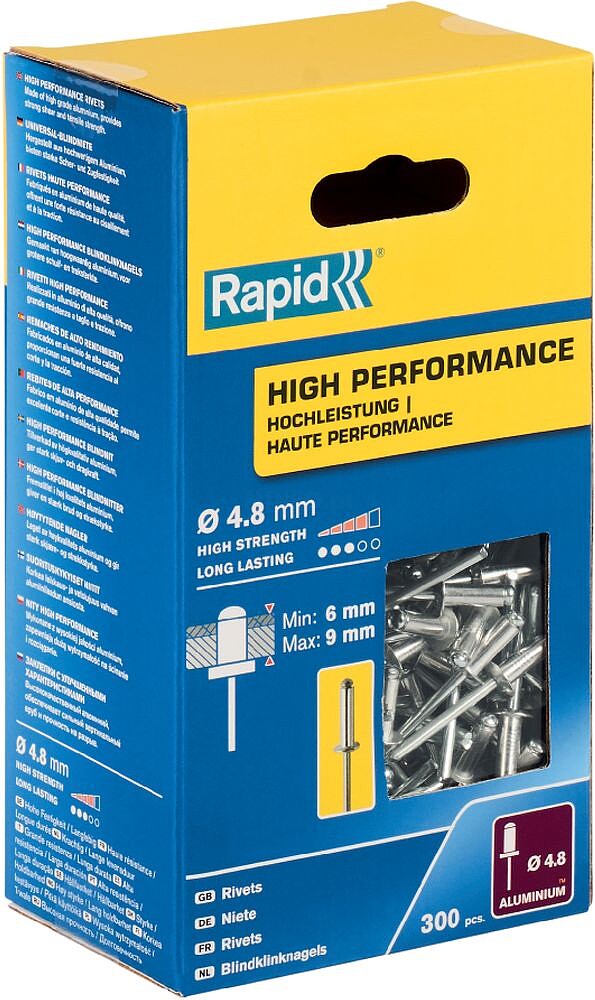 Caixa 300 Remaches Ø4.8X12mm - Alto Desempenho 5001436 Rapid G-19833