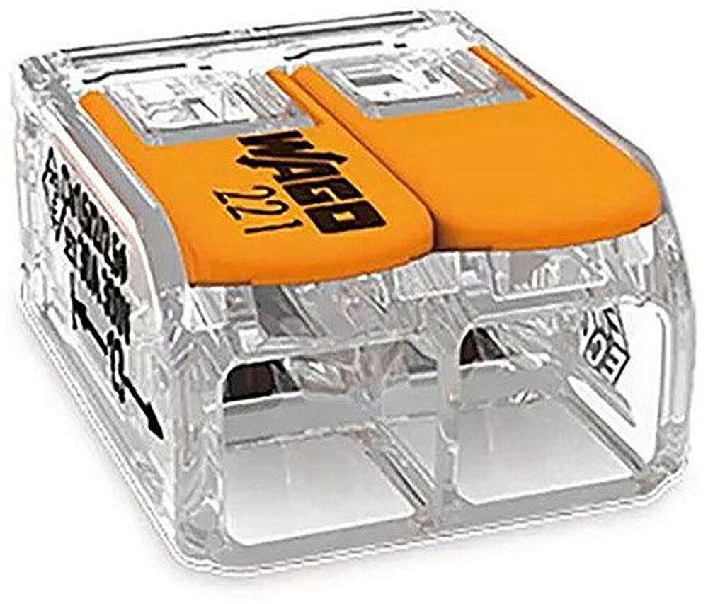 Conector Rápido com Ala Vanta 2 Condutores, Ø Máximo 6 mm², 450 V, 41 A; Transparente; 16 x 21,1 x 10,1 mm G-63137