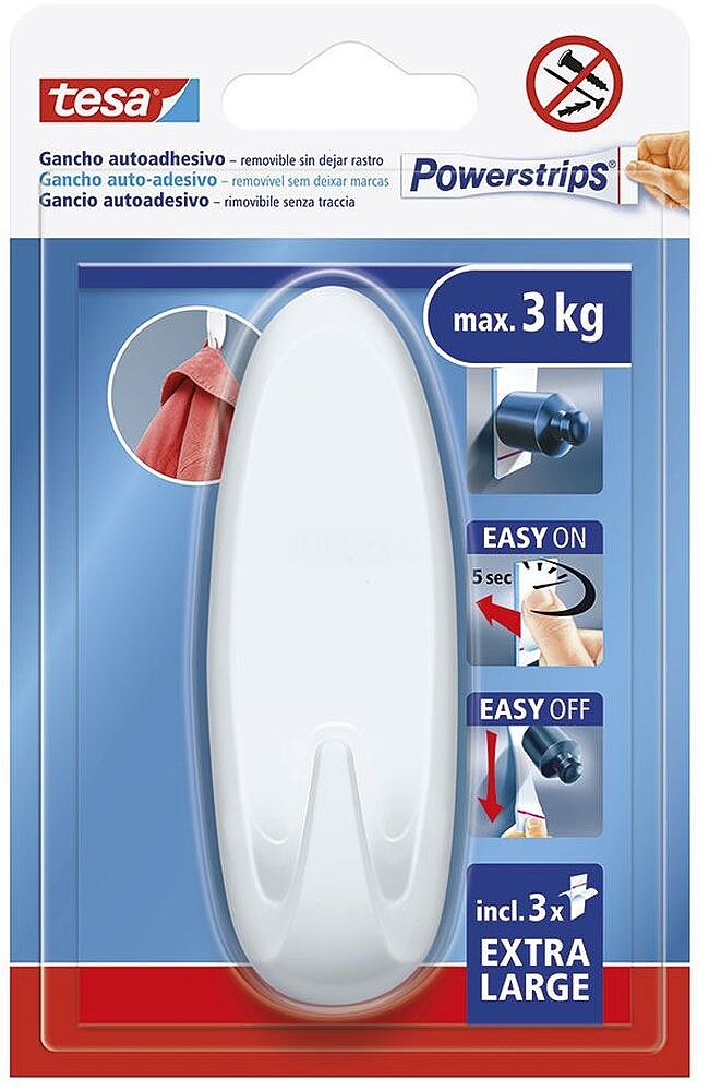 Gancho Autocolante Powerstrips XL, Branco Ovado G-47024