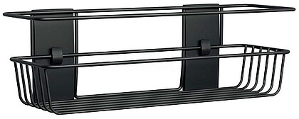 CO7100326369 Command Cesto Organizador de Aseo - Suporta até 3kg - Inclui 4 Tiras Adesivas - Cor Preto Fosco