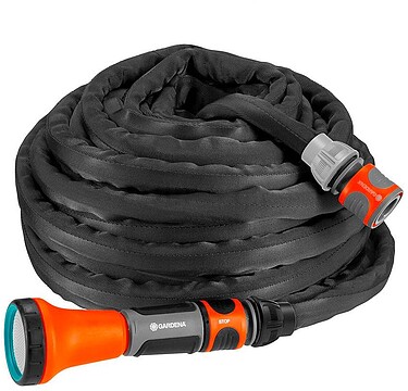 KIT MANGUEIRA LIANO COR CINZA. COMPRIMENTO 15m. GARDENA
