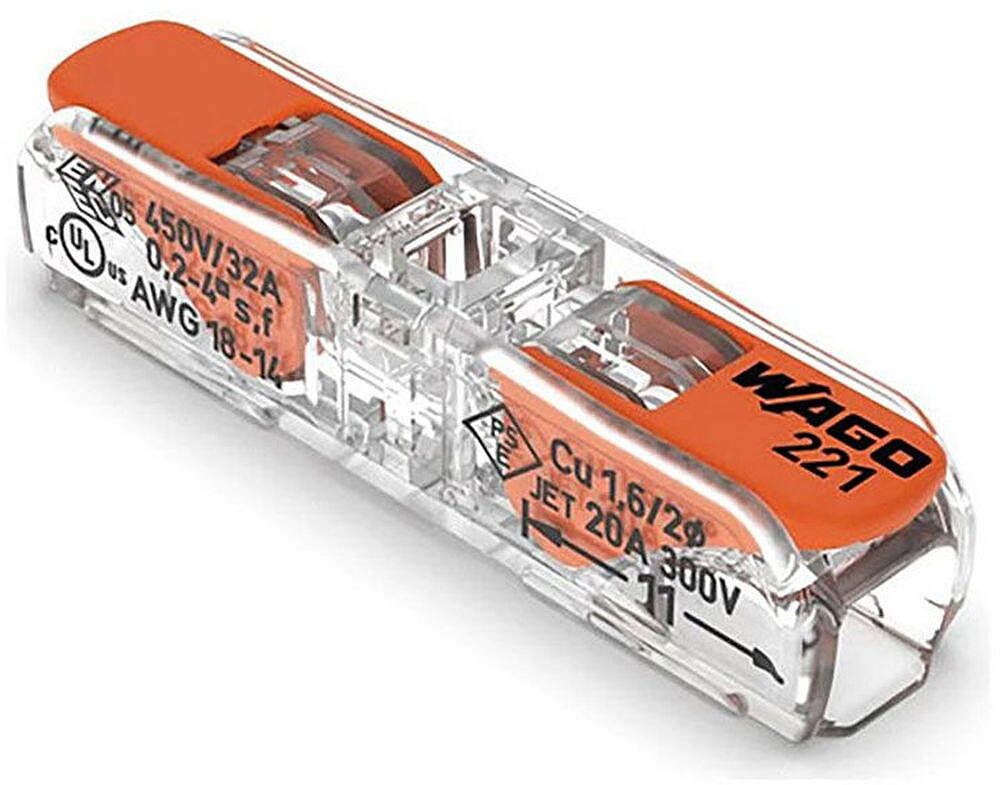 Conector Rápido em Linha com Ala Vanta 2 Condutores, Ø Máximo 4 mm², 450 V, 32 A; Transparente; 8,1 x 35,5 x 8,9 mm G-63136