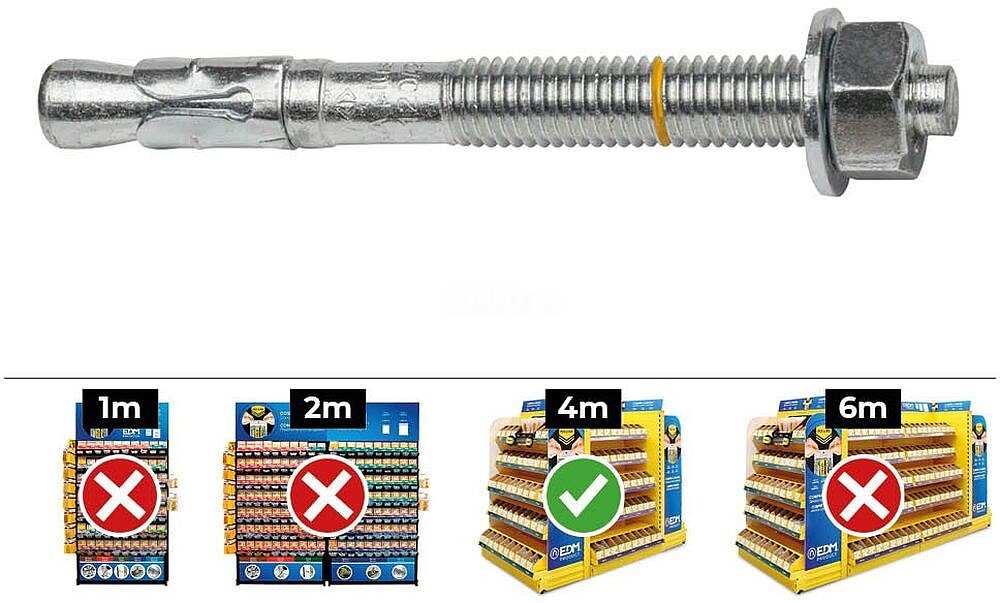 Caixa 50 Uni. Ancoragem Homolog.CE Bap Din 10-60/10 Zincado Celo G-17235