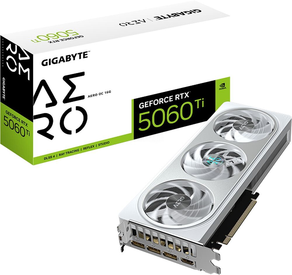 Placa Gráfica Gigabyte GeForce RTX 5060 Ti AERO OC/ 16GB GDDR7 9VN506TAO-00-G10