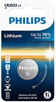 PILHA de Botão Philips CR2032/ 3V