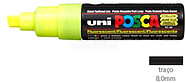 Posca PC-8K Marcador de Pintura - Ponta Biselada Acrílica 8mm - Tinta Base Água - Não Permanente - Resistente à Luz - Ideal para Sinalização e Decoração - Cor Amarelo
