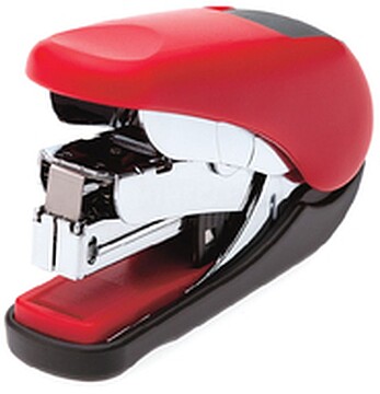 Mini agrafador plus 10-v flat clinch inclui 300 agrafos vermelho 30593
