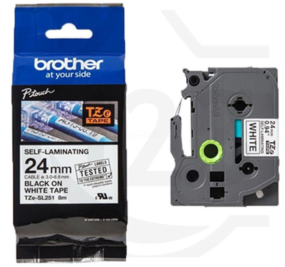Fita laminada Brother TZeSL251 24mm x 8m