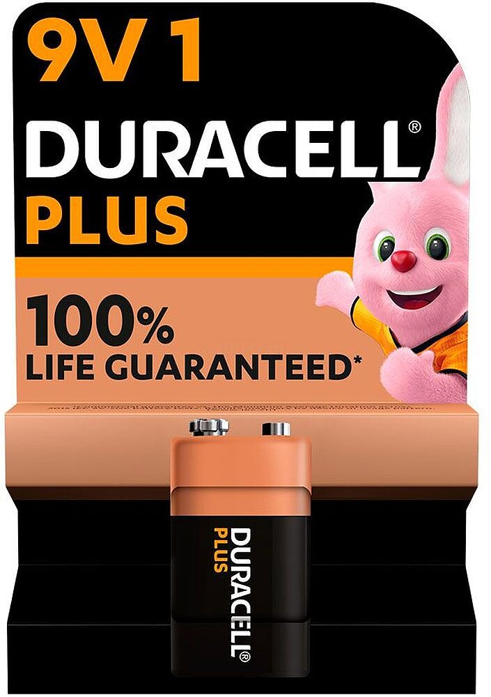 Pilha Duracell Plus Power 6LR61 9V (Blister 1 Pilha)