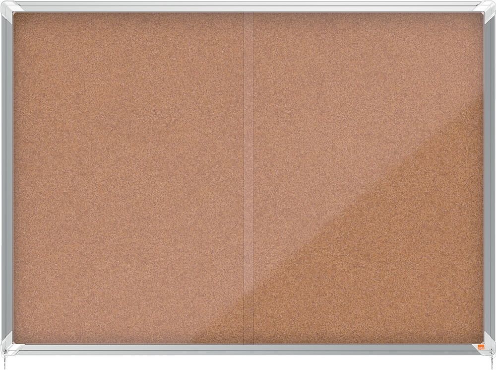 Nobo Vitrina Interior 18 Folhas A4 Cortiça Porta Deslizante - Superfície Autorregenerável - Alumínio - Cor Natural
