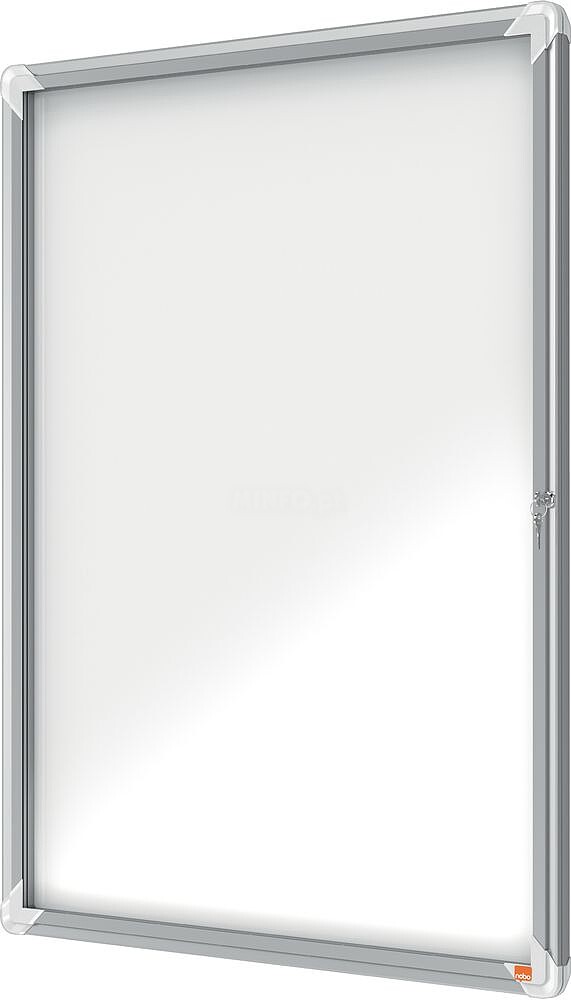 Vitrina Nobo para 9 folhas A4 com Superfície Magnética Branca - 1000x752x37mm - Porta de Vidro de Segurança - Moldura de Alumínio - Cor Branca