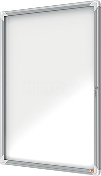 Vitrina Nobo para 9 folhas A4 com Superfície Magnética Branca - 1000x752x37mm - Porta de Vidro de Segurança - Moldura de Alumínio - Cor Branca