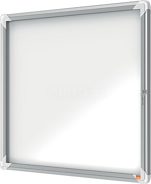 Vitrina Nobo para 6 Folhas A4 - Superfície Magnética Branca - Porta de Vidro de Segurança - Moldura de Alumínio - Cor Branca