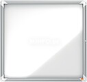 Vitrina Externa Nobo 6 Folhas A4 Superfície Magnética Branca - 752x692x45mm - Porta com Fechadura de Segurança, Moldura de Alumínio - Cor Branca