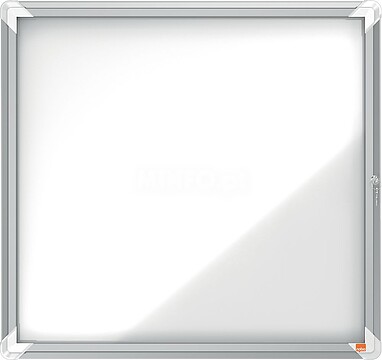 Vitrina Externa Nobo 6 Folhas A4 Superfície Magnética Branca - 752x692x45mm - Porta com Fechadura de Segurança, Moldura de Alumínio - Cor Branca