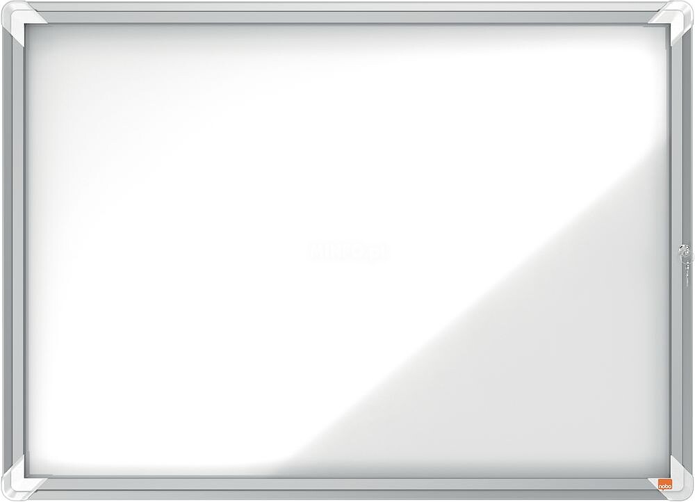 Vitrina Externa Nobo 8 Folhas A4 Superfície Magnética Branca - 692x972x45mm - Porta com Fechadura de Segurança, Estrutura de Alumínio - Resistente a Intempéries - Cor Branca
