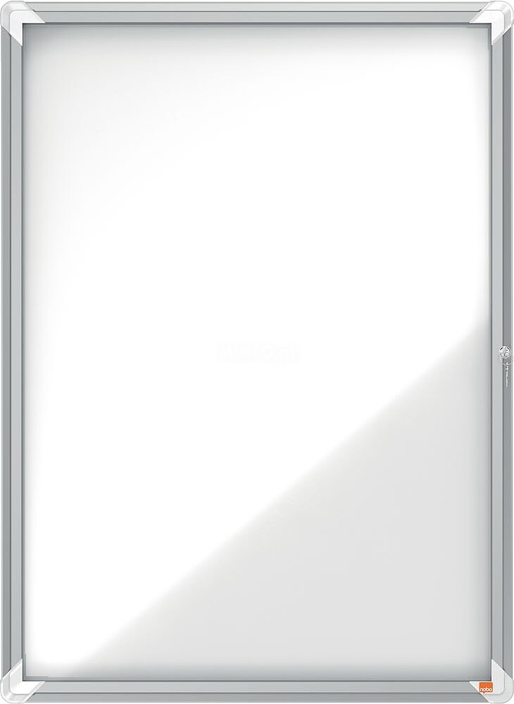 Vitrina Externa Nobo 9 Folhas A4 Superfície Magnética Branca 45mm - Segurança - Alumínio - Cor Branca