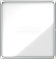 Vitrina Externa Nobo 12 Folhas A4 Superfície Magnética Branca 45mm - Segurança em Alumínio - Vidro Deslizante 4mm - Resistente a Intempéries - Metálico Branco