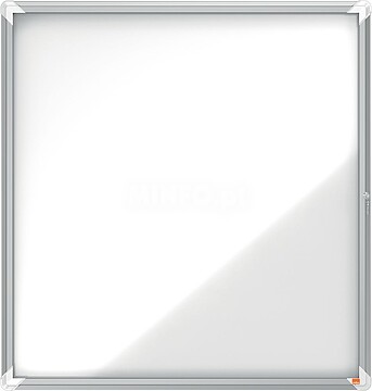 Vitrina Externa Nobo 12 Folhas A4 Superfície Magnética Branca 45mm - Segurança em Alumínio - Vidro Deslizante 4mm - Resistente a Intempéries - Metálico Branco