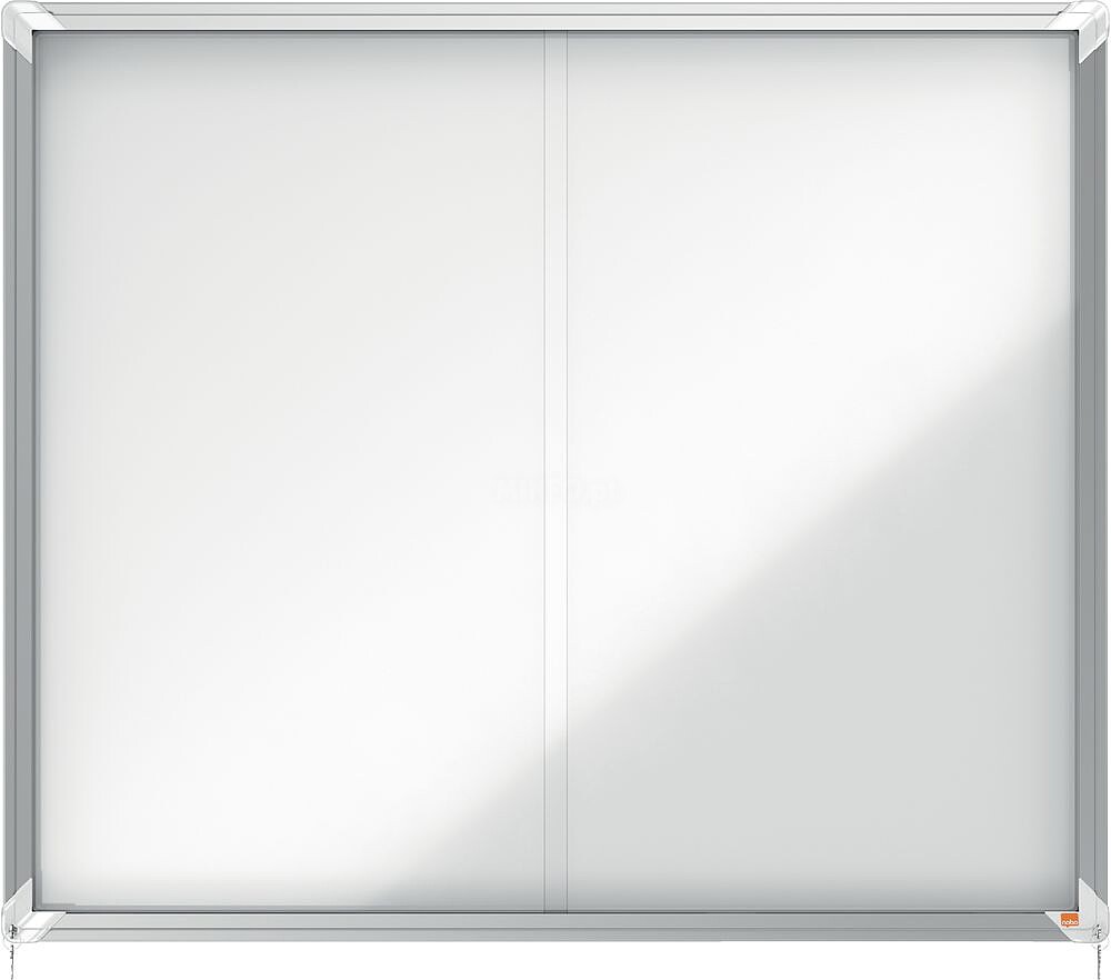 Nobo Premium Plus Vitrina Magnética de Porta Corredoura 15xA4 - 1140x970mm - Superfície Magnética - Branco