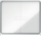 Nobo Premium Plus Vitrina Magnética de Porta Corredoura 15xA4 - 1140x970mm - Superfície Magnética - Branco