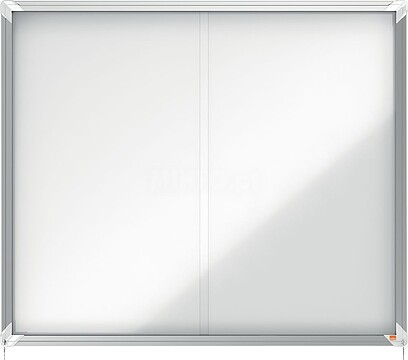 Nobo Premium Plus Vitrina Magnética de Porta Corredoura 15xA4 - 1140x970mm - Superfície Magnética - Branco