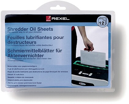 2101948 Pack Rexel de 12 Folhas Lubrificantes para Trituradoras