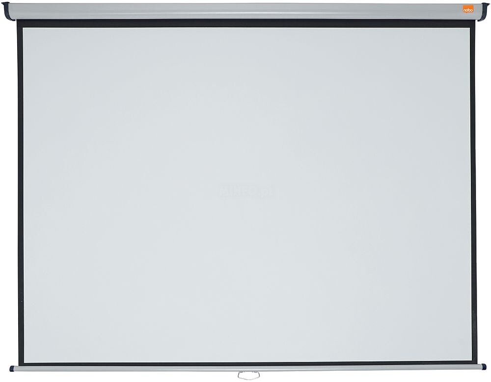 Nobo ecrã de projeção de parede 2000x1513mm branco fosco 4: 3 - Montagem em parede ou tecto - Carcaça protetora - Alta qualidade de projeção - Cor branca