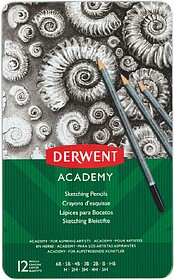Conjunto de Desenho Derwent Academy com 12 Lápis de Grafite...