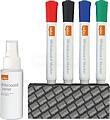 Pacote de Acessórios para Pizarra Branca - Inclui: 4 Canetas para Pizarra, Borracha e Spray Limpador 50ml - Cores das Canetas Preto, Azul, Vermelho, Verde 1903798