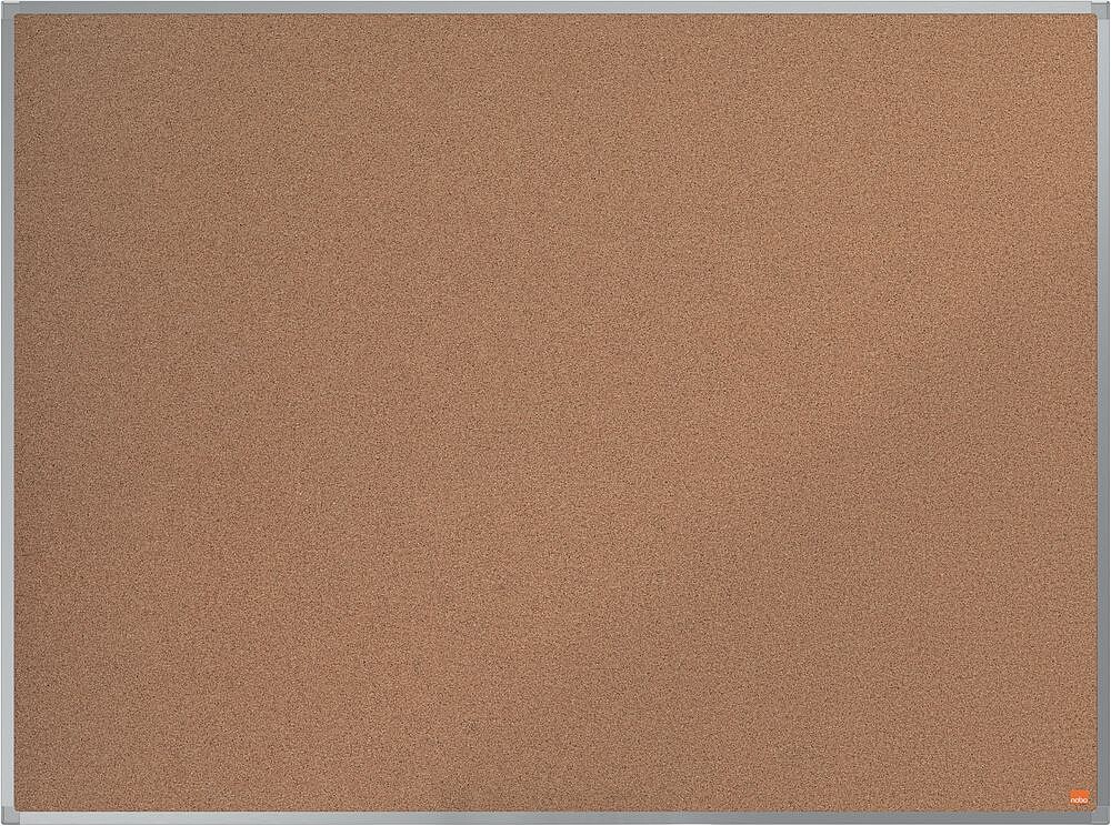 Tabuleiro de Anúncios de Cortiça Nobo Essence 1200x900mm - Montagem em Esquinas - Superfície de Cortiça - Moldura de Alumínio Anodizado - Cor Natural