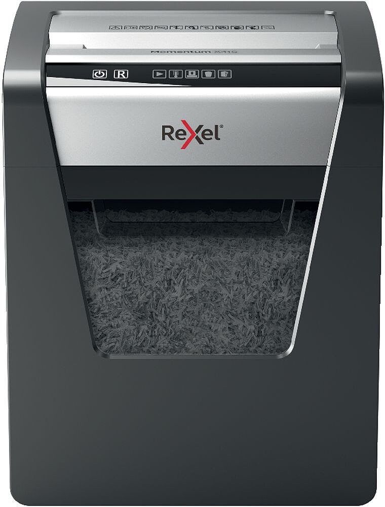 Trituradora de Papel Manual Rexel Momentum X415 - Corte em Confetes P-4 - Tritura até 15 Folhas de Cada Vez - Capacidade do Cesto 23L - Cinzento 2104576EU