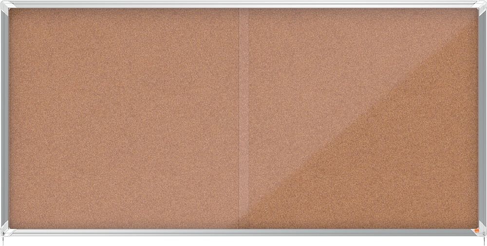 Nobo Premium Plus Vitrina de Porta Corredoura com Fundo de Cortiça 27xa4 - Segurança e Elegância - Natural