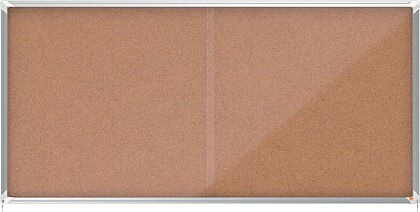 Nobo Premium Plus Vitrina de Porta Corredoura com Fundo de Cortiça 27xa4 - Segurança e Elegância - Natural
