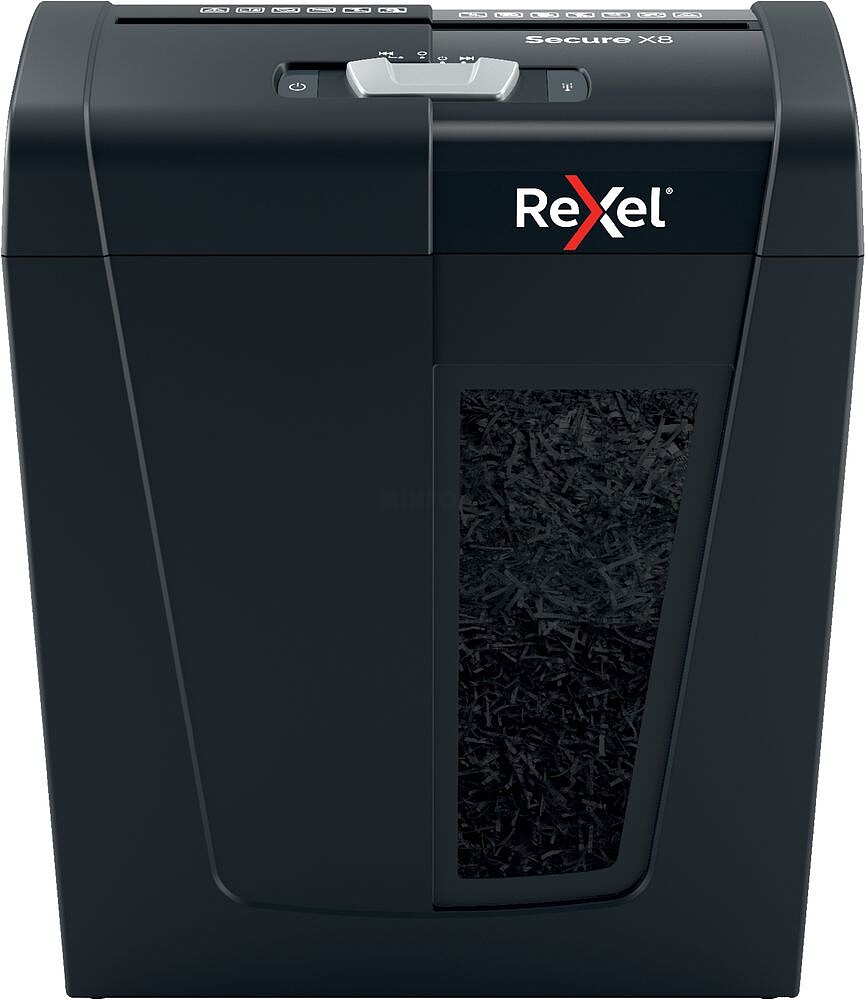 Rexel Secure X8 Trituradora de Papel Manual Corte em Partículas P-4 - Tritura até 8 Folhas de Cada Vez - Capacidade do Cesto 14L - Cor Preta 2020123EU