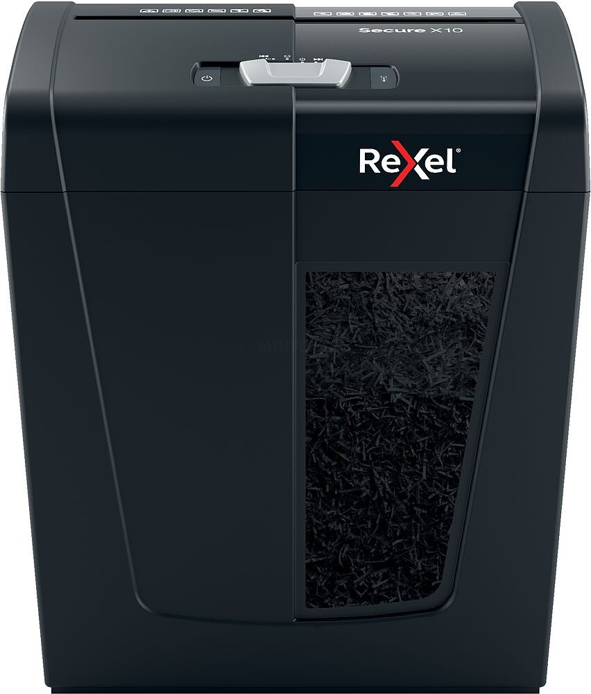 Rexel Secure X10 Trituradora de Papel Manual Corte em Partículas P-4 - Tritura até 10 Folhas de Cada Vez - Capacidade do Cesto 18L - Cor Preta 2020124EU